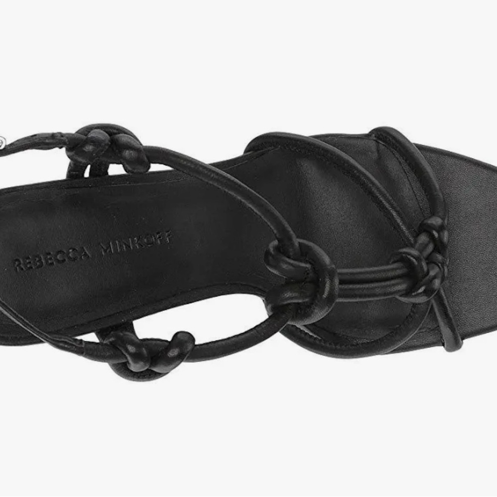 Rebecca Minkoff Laciann Sandal in Black Knotted Strap Slingback Heels - size 8M - Picture 2 of 5